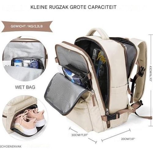 Wasserdichter Handgepäck-Rucksack – mit USB-Anschluss – Easyjet-Größe – 40 x 20 x 25 cm