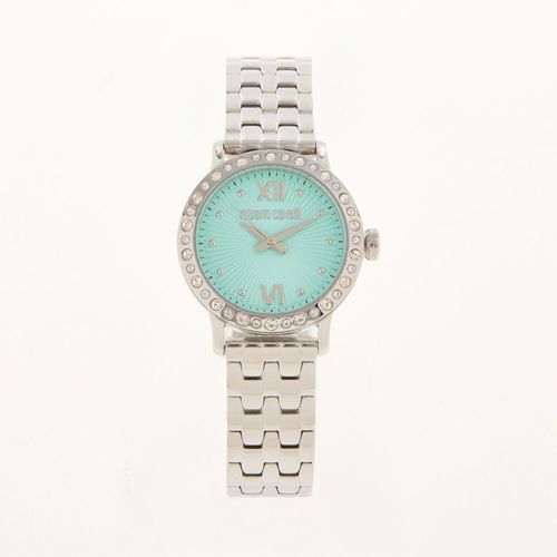 Armbanduhr aus Edelstahl mit Ziersteinen