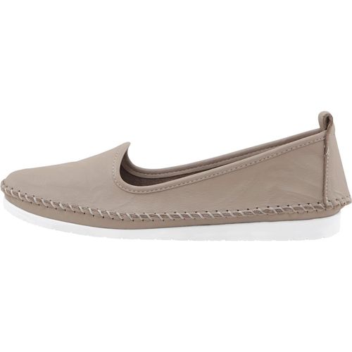 Slipper ANDREA CONTI, Damen, Gr. 41, grau (taupe), Glattleder, Leder, Schuhe
