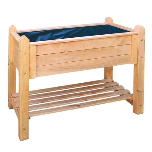 Blumenkasten PROMADINO, braun, B:114cm H:84,5cm T:60cm, Holzwerkstoff, Pflanzgefäße, Kräuterbeet groß, BxTxH: 114x60x84,5 cm