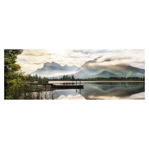 Monee Glasbild, Mehrfarbig, Glas, Landschaft & Natur, rechteckig, 125x50 cm, Fotografie, Bilder und Zubehör, Wandbilder, Glasbilder