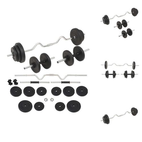 vidaXL Langhantel- und Kurzhantelset 30 kg - Hanteln & Gewichte