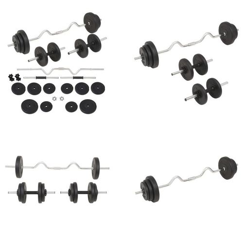 vidaXL Langhantel und Kurzhantelset 30 kg - Langhantel - Langhanteln - Langhantelset - Langhantelsets