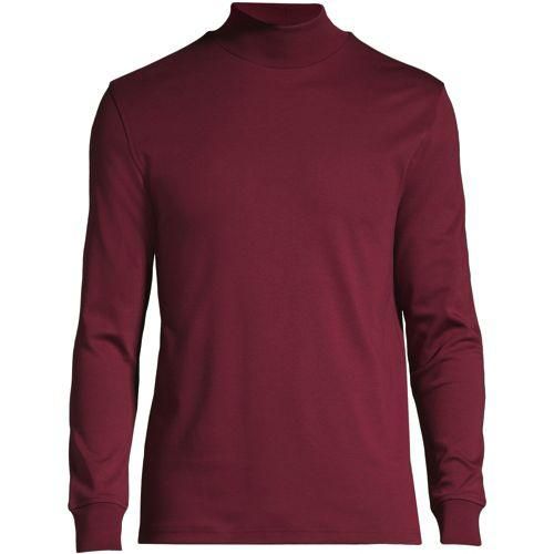 Supima Stehbundshirt, Classic Fit, Herren,  Rot, Baumwolle, by Lands' End