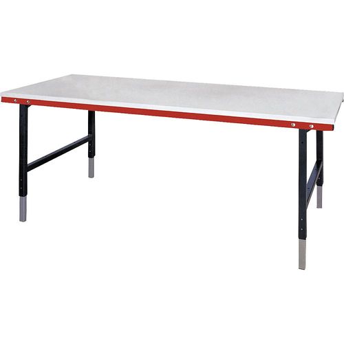 Pack-/Arbeitstisch, HxBxT 690 - 960 x 2000 x 920 mm, grau kaiserkraft