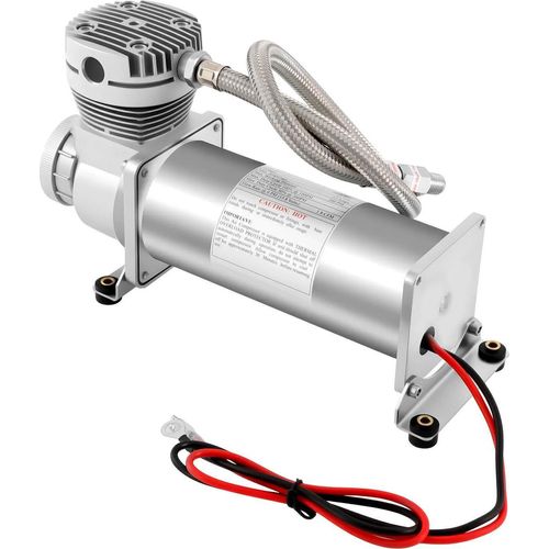 Auto Luftfederungskompressor - 12V - 200–300W - 200 PSI - 50 l/min - Mit Filterventil - Geräuscharm - Silber