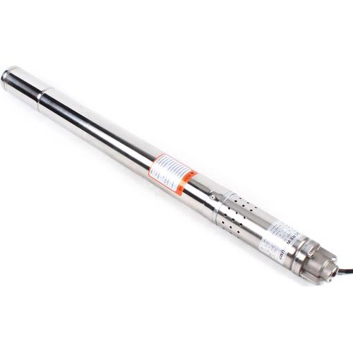 Tiefbrunnenpumpe, Tauchpumpe 2", 350 W, Edelstahl, sandverträglich, max. Fördermenge 1000 l/h, 220 V, EU-Stecker, Silber