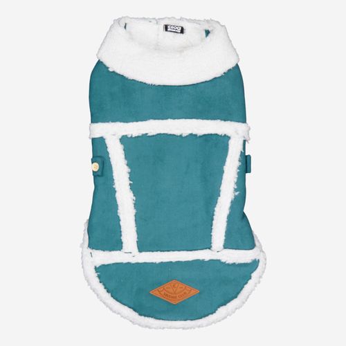 Grüne Hundejacke mit Fleece-Elementen