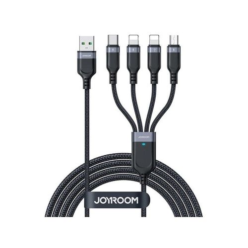 Joyroom Multi-Use Series S-A18 4in1 USB-A - USB-C / Lightning / Lightning / micro USB cable 1.2m - black