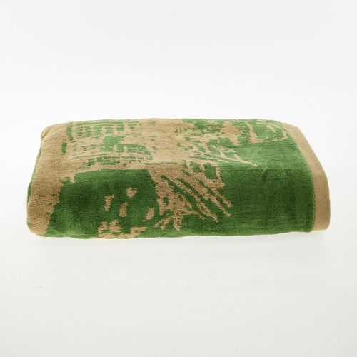 Grün-braunes Badetuch 70x130cm