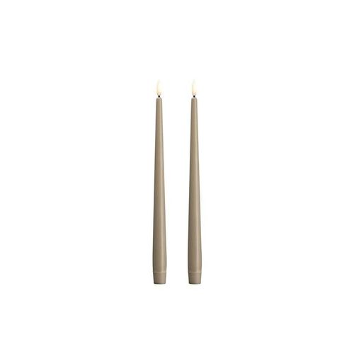 Moods & More LED taper candle - Slim - Kit grey - 23x300 mm - 2 pcs