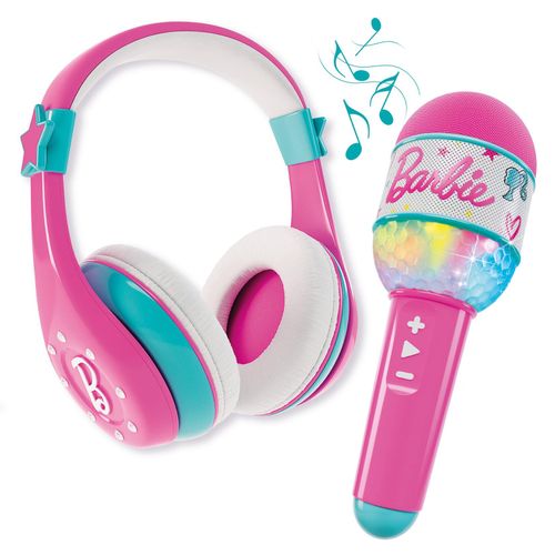 Lisciani 104468 - Barbie Bluetooth Kopfhörer mit Mikrofon Karaoke Kinder Headset Musik rosa