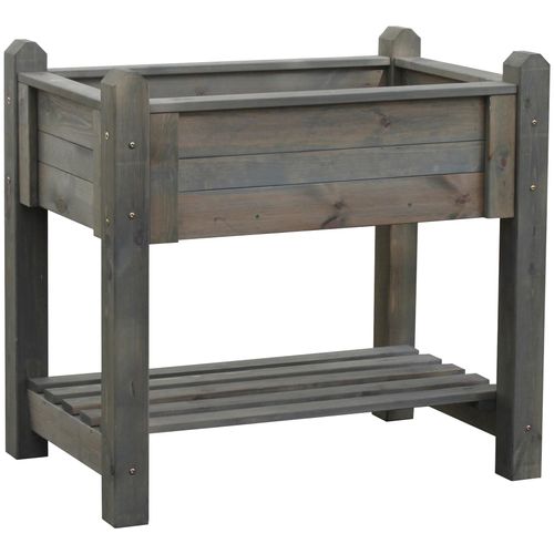Blumenkasten PROMADINO, grau, B:90cm H:84,5cm T:60cm, Holzwerkstoff, Pflanzgefäße, Kräuterbeet klein, BxTxH: 90x60x84,5 cm