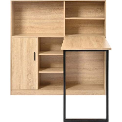 Computertisch,Regal-Schreibtisch,Schrankschreibtisch Arbeitstisch, Schrankschreibtisch, Natur 120cm