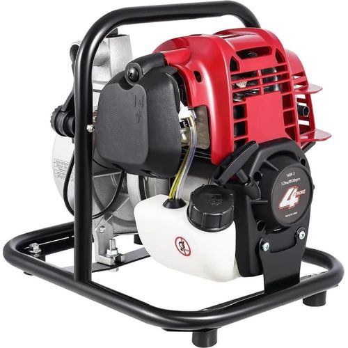 Benzin-Wasserpumpe - Wassertransferpumpe - 4-Takt - 38 cm³ - Hochdruck für Bewässerung - 2,54 cm Anschluss - Rot