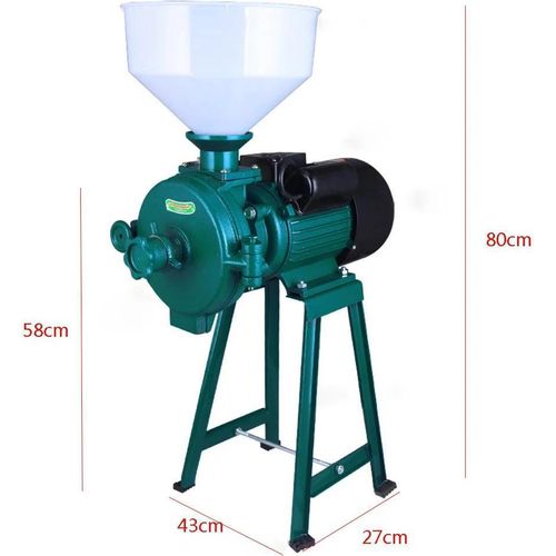 Getreidemühle 2200 W 220 V, elektrisch für Trockengetreide/Reis/Mais, mit Trichter, EU-Stecker, Gold