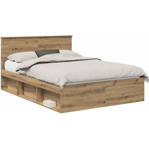 Bettrahmen Kunsthandwerk Eiche 150 x 200 cm Holzwerkstoff