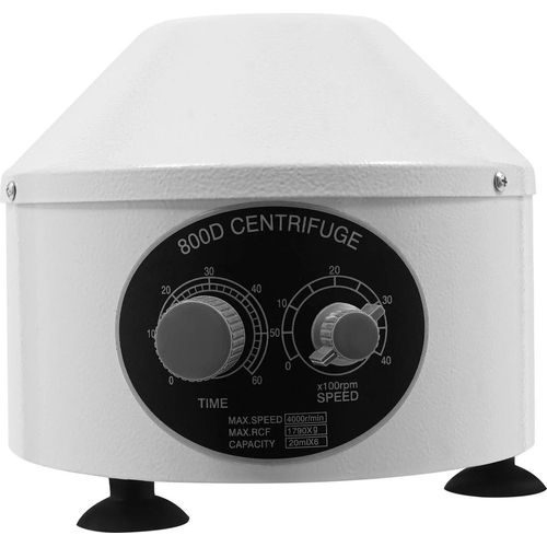 Elektrische Laborzentrifuge - Tischzentrifuge - 4000 U/min - Timer 0–60 Min - Rotor 6×20 ml - 220V 50Hz EU-Stecker - 25 W - Weiß