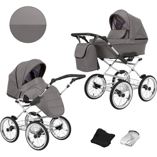 Kunert Romantic 2in1 Kinderwagen in Anthrazit und grauem Rahmen, mit AIR Wheels