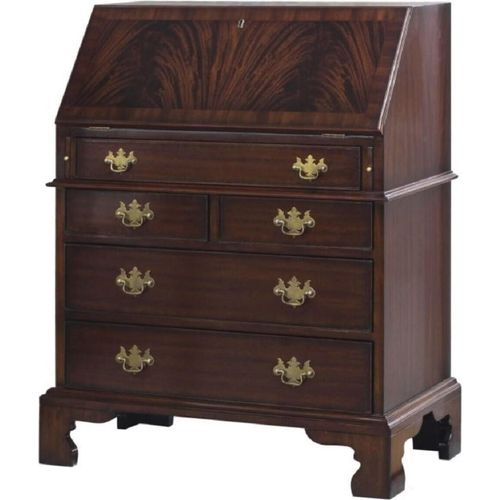 Casa Padrino Luxus Schreibkommode mit 12 Schubladen Dunkelbraun 77 x 44 x H. 102 cm - Luxus Möbel