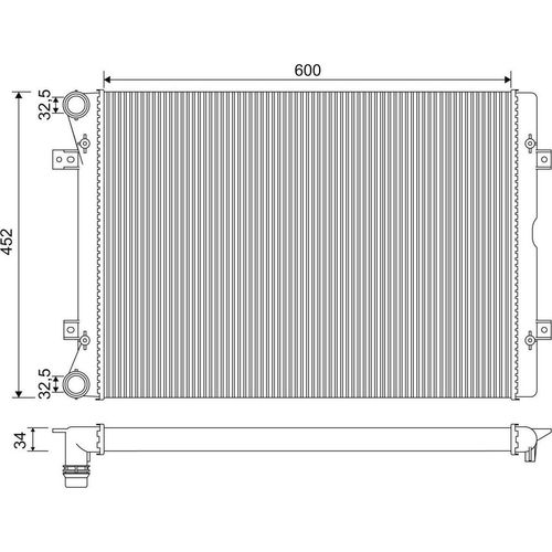 VALEO 701971 Kühler Wasserkühler Motorkühler für VW SHARAN (7M8, 7M9, 7M6) Sharan Kastenwagen (7M) für SEAT Alhambra (7V8, 7V9)