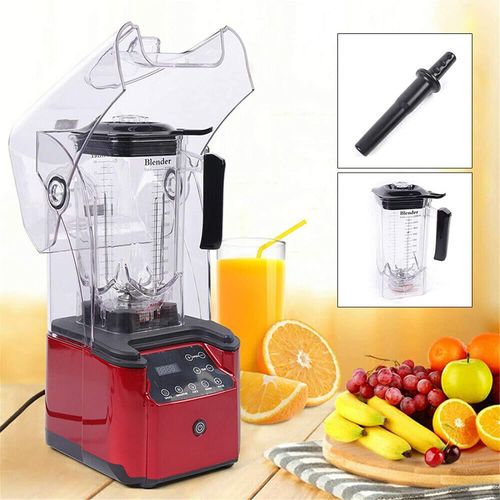 220V 2.2L Schallschutz Standmixer Milchshaker Smoothie Maker Ice Crusher Mixer Maker elektrische Schalldichte Mixer (rot)