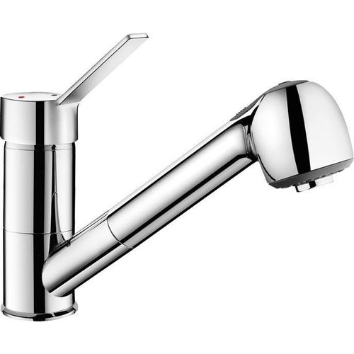 Delabie SPT-EHM, EP, Schwenkauslauf, H105mm, Auszugbrause, Bediengr.