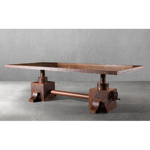 Casa Padrino Luxus Industrie Stil Schreibtisch Rost 240 x 110 x H. 73 cm - Metall Industrie Stil Bürotisch - Industrie Stil Metall Büro Möbel - Luxus Industrie Stil Metall Möbel