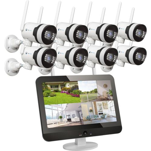 LUVISION Dual WLAN PTZ Überwachungssystem mit Monitor 5MP, Mikrofon, Sirene, Nachtsicht, KI Bewegungsverfolgung