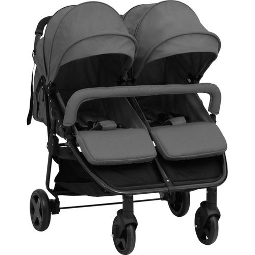 Geschwisterwagen Dunkelgrau und Schwarz Stahl October 47390