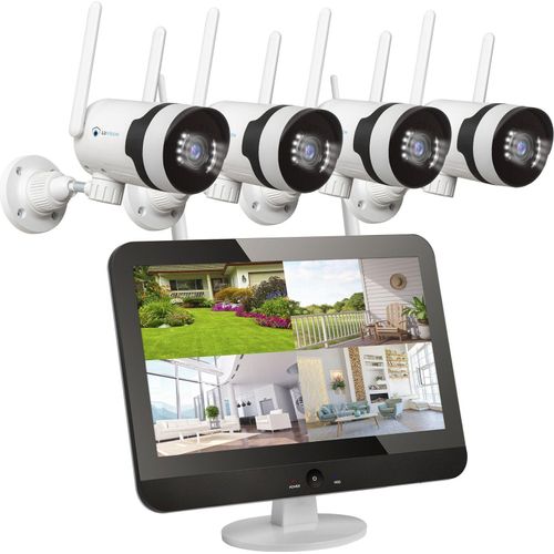 LUVISION Dual WLAN PTZ Überwachungssystem mit Monitor 5MP, Mikrofon, Sirene, Nachtsicht, KI Bewegungsverfolgung