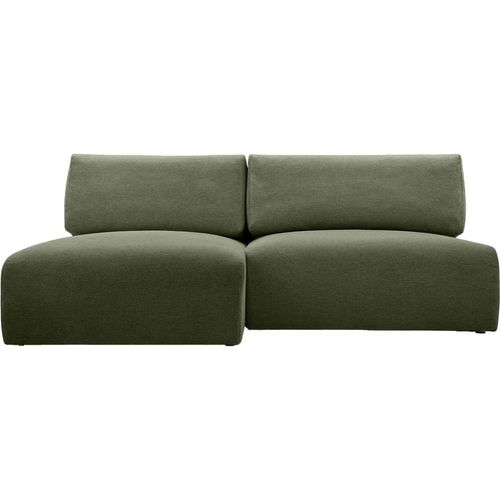 FEDVE Ecksofa Ripley aus Chenille-Stoff mit Schlaffunktion, Olive Image