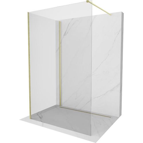 Mexen Kioto Walk-in Duschwand 125x90cm Gold, 8mm Hemdglas, Transparent