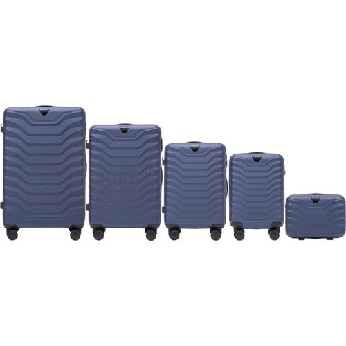Wings PEAFOWL 5er Kofferset - Blau, ABS+, Teleskopgriff, 4 Räder