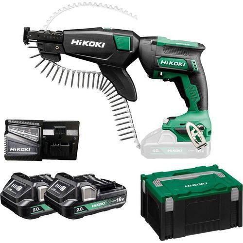 Hikoki Akku Magazinschrauber W18DB WBZ 2x2,0Ah für Magazinschrauben Trockenbau