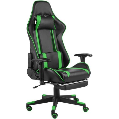 Gaming Stuhl mit Fußstütze - Ergonomisch Schwarz-Grün