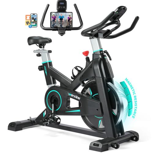 Heimtrainer 2025 neu Heimtrainer Fahrrad mit App, Leises Hometrainer Fahrrad mit Magnetwiderstand, Indoor Fitnessbikes Bis 160KG