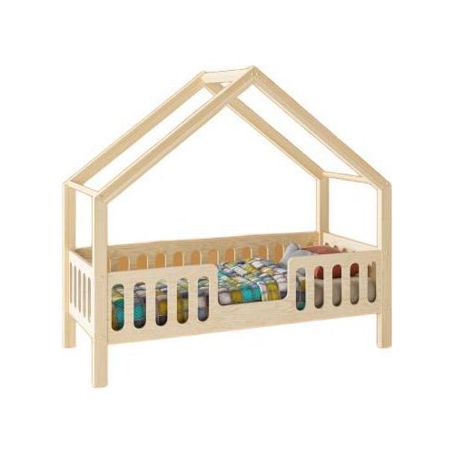 Kinderbett TRANO APP | Hausdesign 90x180 cm aus natürlichem Holz | ökologisch, sicher bis 100 kg, mit Montageanleitung – Ohne Matratze