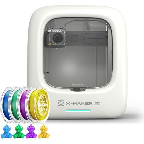 X-Maker Joy 3D-Drucker fuer Kinder C Einsteiger-3D-Drucker mit 4 PLA-Filamenten, WLAN- und App-Steuerung, Ein-Klick-Druck, ueber 15 Mini-3D-Designmodule
