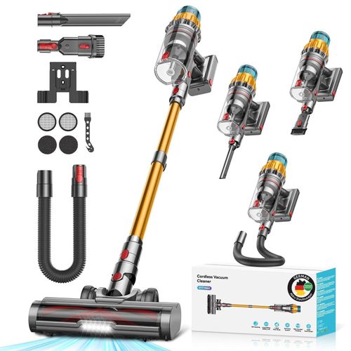 85000Pa Akku Hand Stielstaubsauger 750W/80mins Akku Staubsauger,Ultraleiser Staubsauger Kabellos SmartDisplay Leichter Antiverwicklung,handstaubsauge