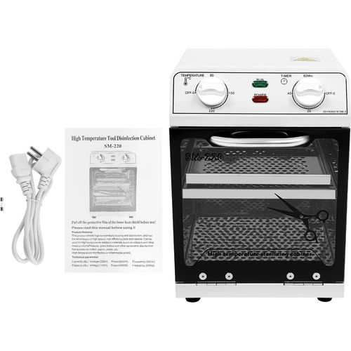 Hochtemperatur-Sterilisator - Nagelwerkzeug Reinigungsgerät - 600 W - 8 L - 0–220 °C - 220 V - CE - Weiß