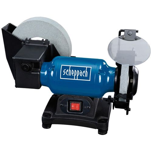 Nass-Trockenschleifer SCHEPPACH "BG200W", blau (blau, schwarz), B:26cm H:28,8cm L:43,5cm, Schleifmaschinen