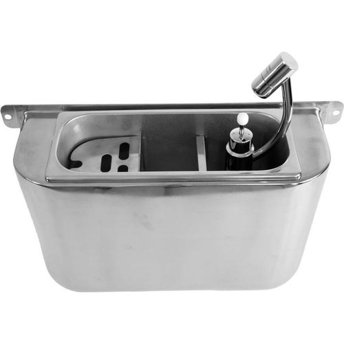 Spülbecke Für Eislöffel Mit Eislöffeldusche 410X120X270 Mit Wasserablaufloch, Wasseranschluss Und Überlaufrohr