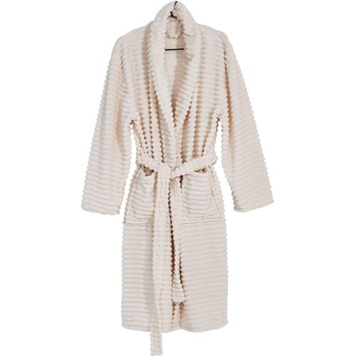 Bademantel DONE. Gr. S, beige, L:120cm, Flanell, Hausmäntel, Bademantel