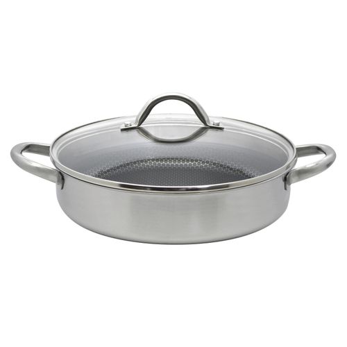 Servierpfanne ELO PREMIUM "Relief Evolution Servierpfanne", edelstahl, B:35cm H:9cm L:37cm Ø:28cm, Pfannen