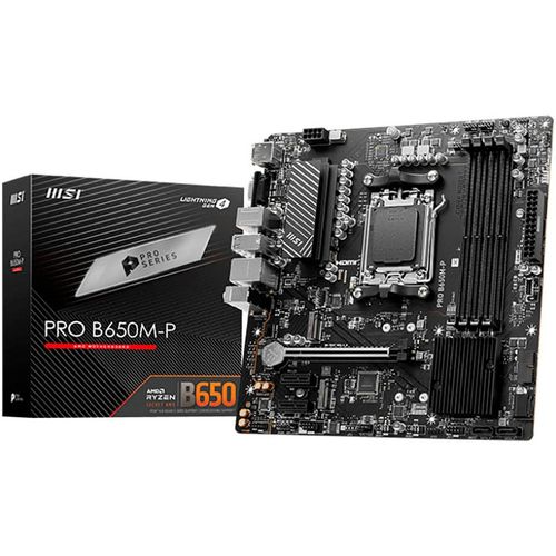 MSI Mainboard "PRO B650M-P", schwarz, B:24,38cm T:24,38cm, Mainboards