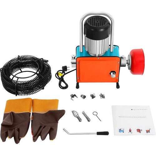 Rohrreinigungsmaschine - Abflussspirale/Rohrspirale - 400 U/min - Rohrdurchmesser 20–150 mm - IP44 - Eisen - Für Toilette & Spüle - Mehrfarbig