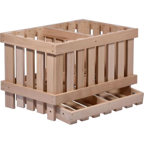 Holzkiste DOBAR, beige (natur), B:40cm H:40cm T:60cm, Holzwerkstoff, Aufbewahrungsboxen, Vorratsbehälter aus Holz mit 2 Abteilungen