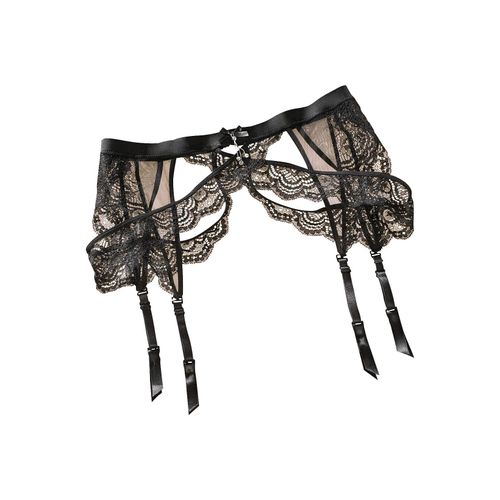 Strumpfhalter PETITE FLEUR GOLD, Damen, Gr. 40/42, schwarz, Netz, Obermaterial: 90% Polyamid, 10% Elasthan, Strumpfhalter, aus schöner Jacquardspitze, sexy Dessous, Reizwäsche