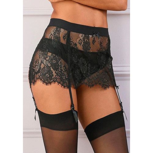 Strapsgürtel PETITE FLEUR GOLD, Damen, Gr. 48/50, schwarz, Spitze, Obermaterial: 95% Polyamid, 5% Elasthan, Strumpfhalter, aus edler Spitze, sexy Dessous, Reizwäsche
